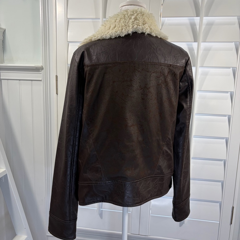 Jack by BB Dakota Brown Jacket with Faux Shearling Teddy Collar - Picture 5 of 8
